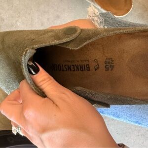 Birkenstock Men's Green Suede Loafers